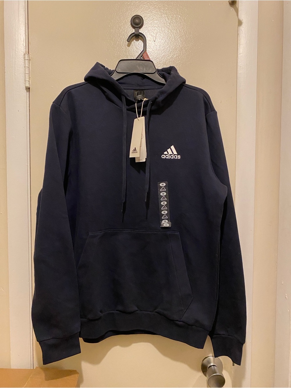 Adidas Essentials Logo Hoodie Pullover Blue NWT. Medium